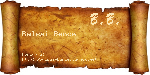 Balsai Bence névjegykártya