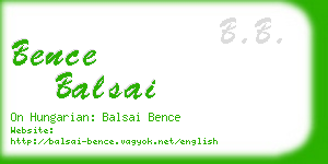 bence balsai business card